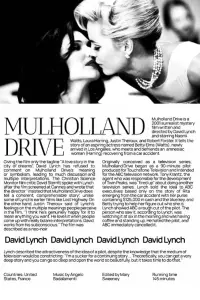 Poster to the movie "Mulholland Drive" #597997