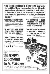 Poster to the movie "The Gospel According to Matthew" #215020