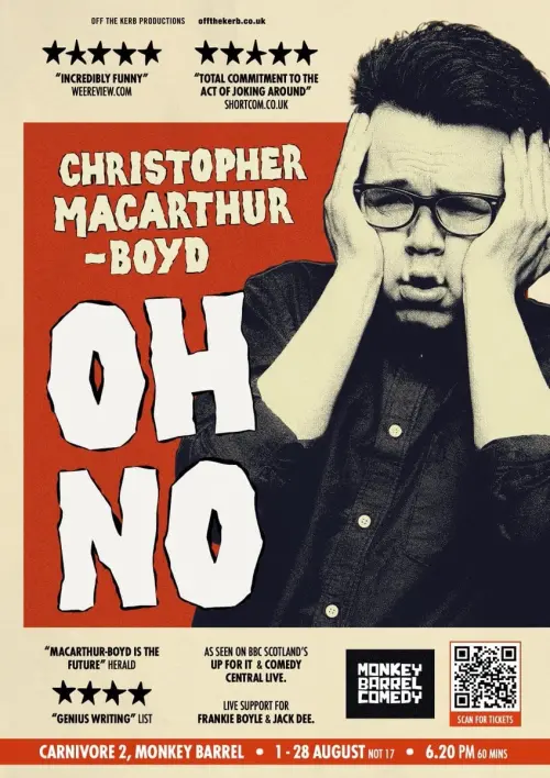 Movie poster "Christopher Macarthur-Boyd: Oh No"