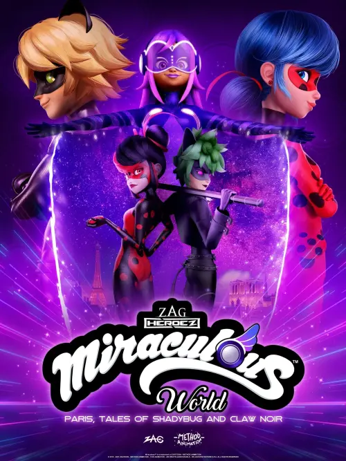 Movie poster "Miraculous World: Paris, Tales of Shadybug and Claw Noir"