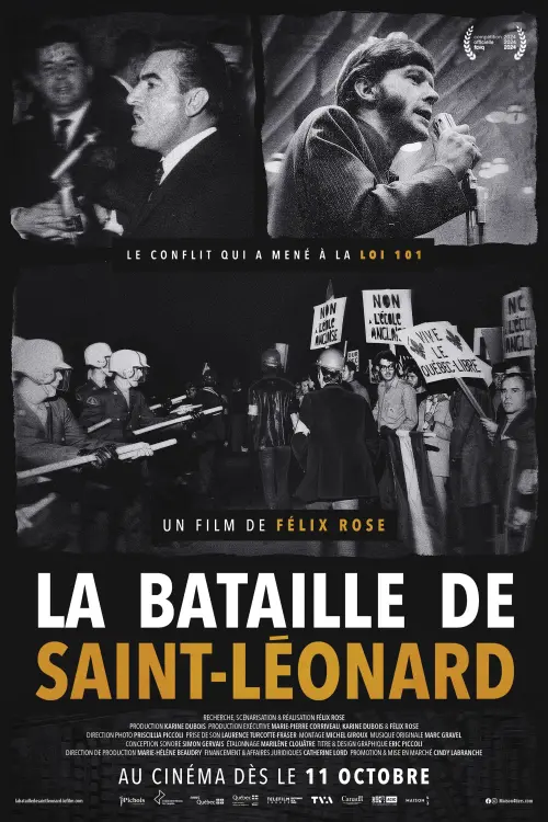 Movie poster "La bataille de Saint-Léonard"