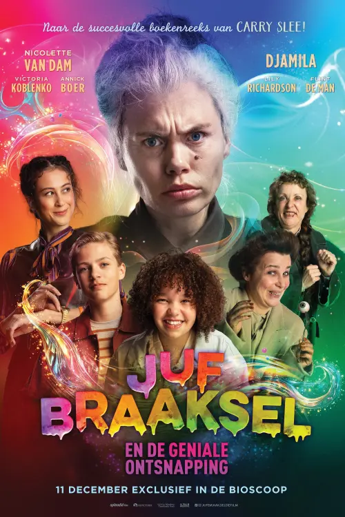 Movie poster "Juf Braaksel en de geniale ontsnapping"