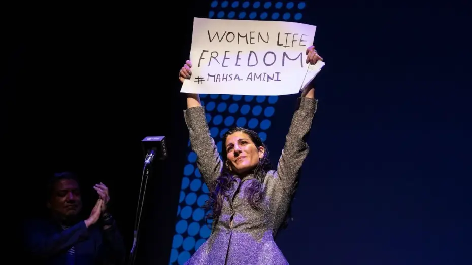 Watch film No Bears | Mina Kavani Shares Statement From Jafar Panahi at NYFF60 Premiere of No Bears