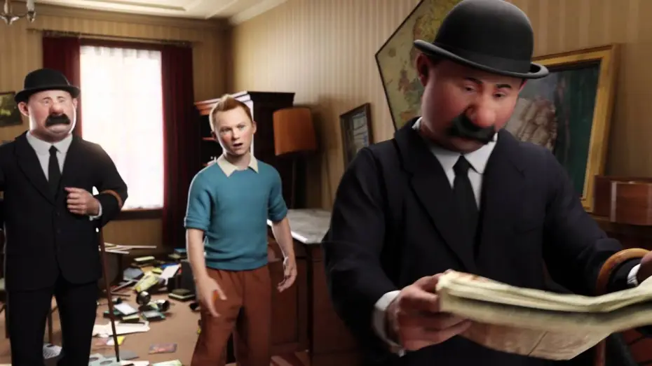 Watch film The Adventures of Tintin | Les aventures de Tintin : Le secret de la Licorne - Extrait "Newspaper clue" VF