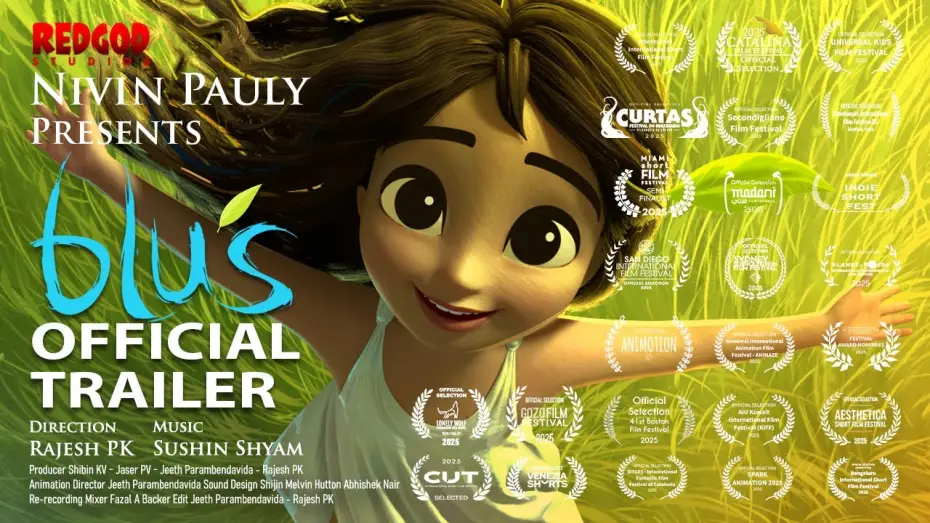 Watch film Blu&rsquo;s | Blu&rsquo;s Animated Short Film Official Trailer | Nivin Pauly | Sushin Shyam | Rajesh PK | RedGod Studios