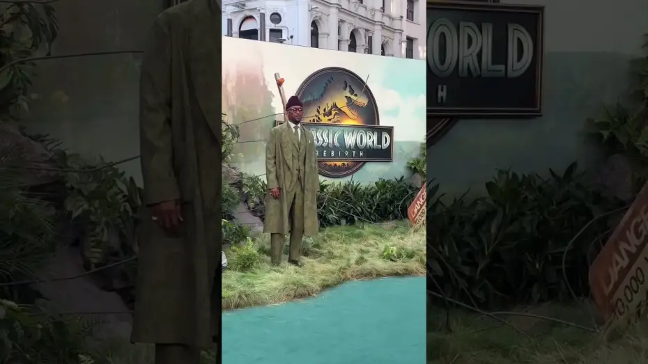 Watch film Untitled Jurassic World Movie | Walking the Jurassic World Rebirth green carpet, it&rsquo;s Mahershala Ali!