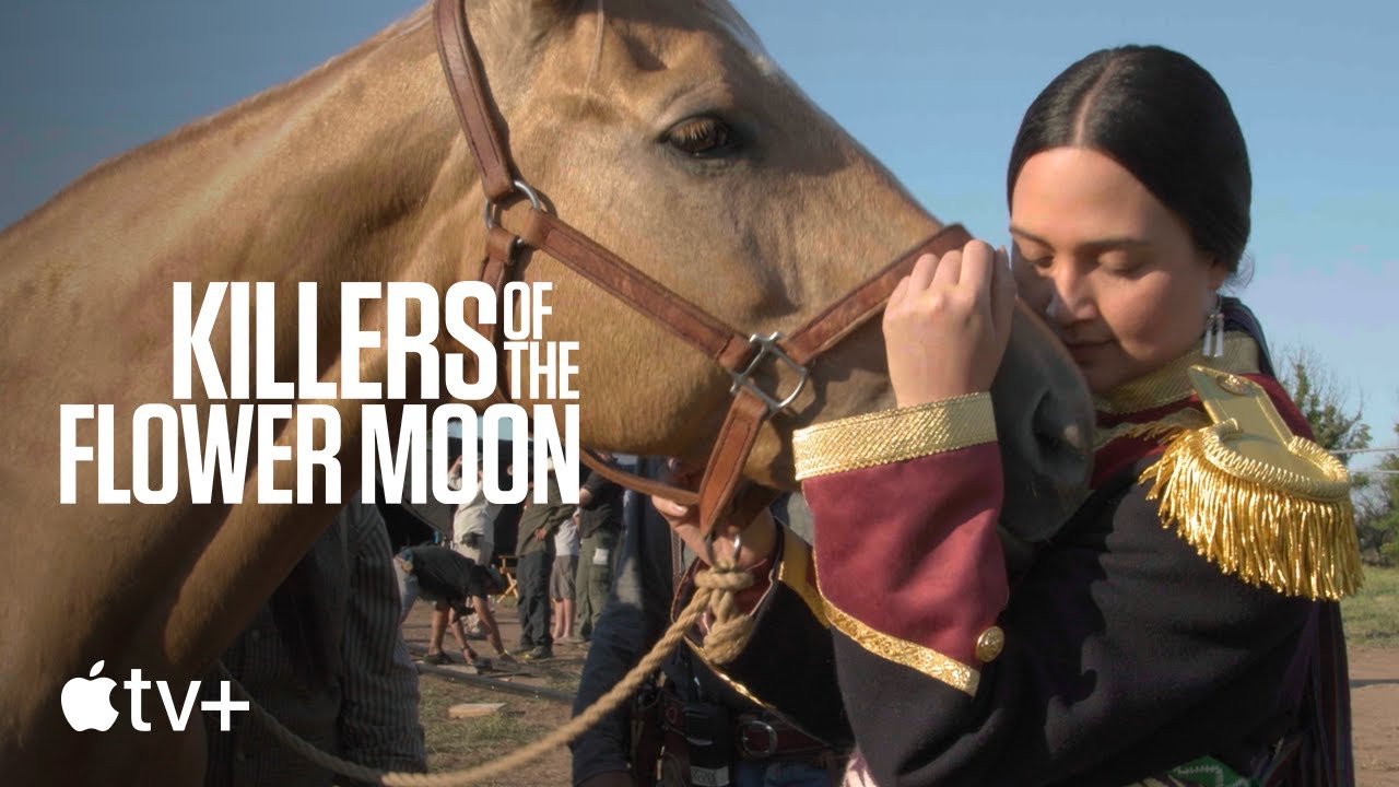 Watch film Killers of the Flower Moon | Lily Gladstone Feeds a Horse On Set